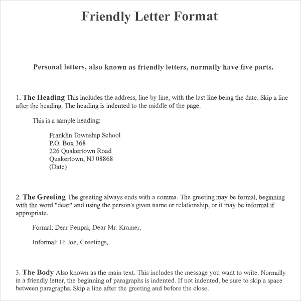 writing a letter format