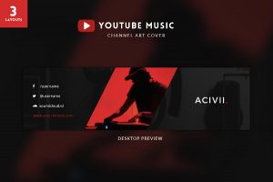 youtube channel art template psd responsive psd youtube channel art banner template